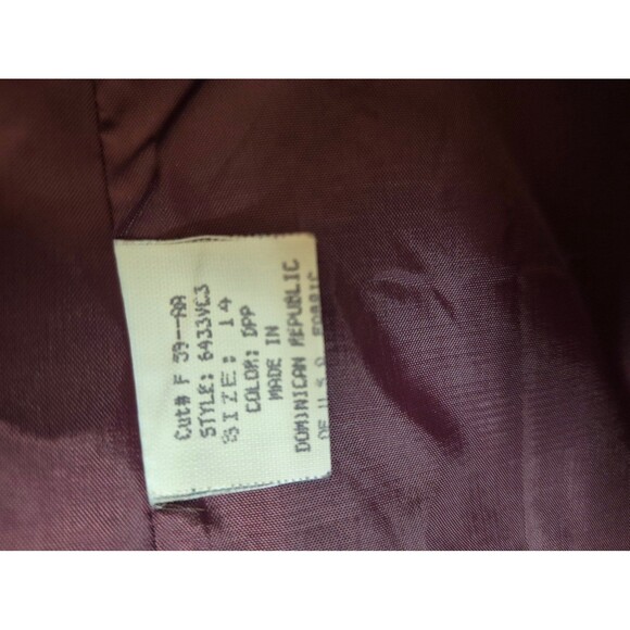 Kristen Blake Vintage Wool Coat Felted Wool Long Dress Coat Purple sz 14 - Picture 6 of 7